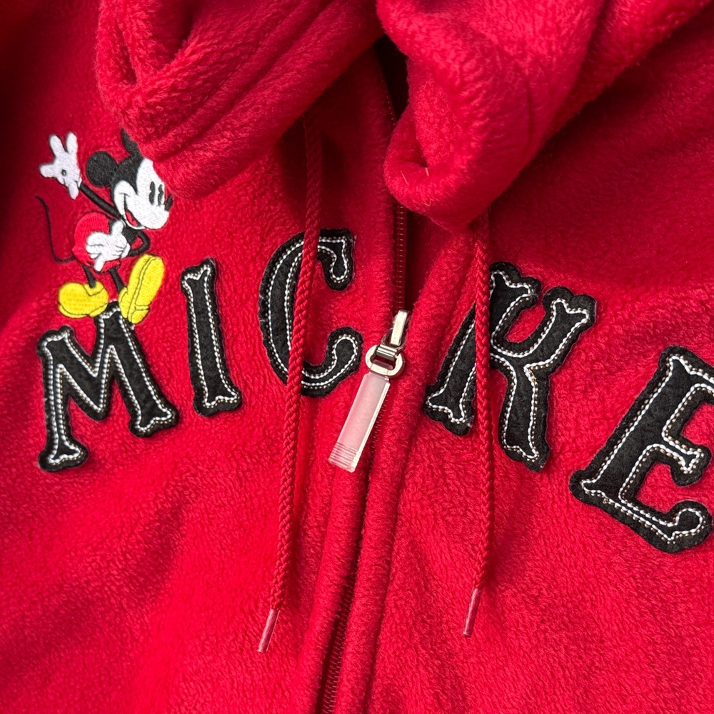 Mouse Red Adult full zipper Hoodie in soft mid weight fleese